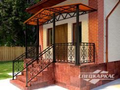 Навес над входом из поликарбоната